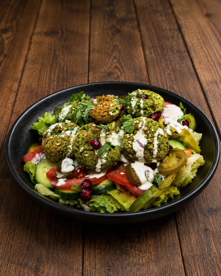 Salotos su falafeliais